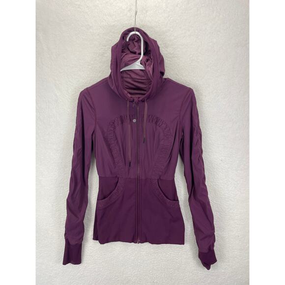 Lululemon Dance Studio III Jacket Women’s Size 6 Reversible Plum Hooded‎ Zip - Picture 2 of 10
